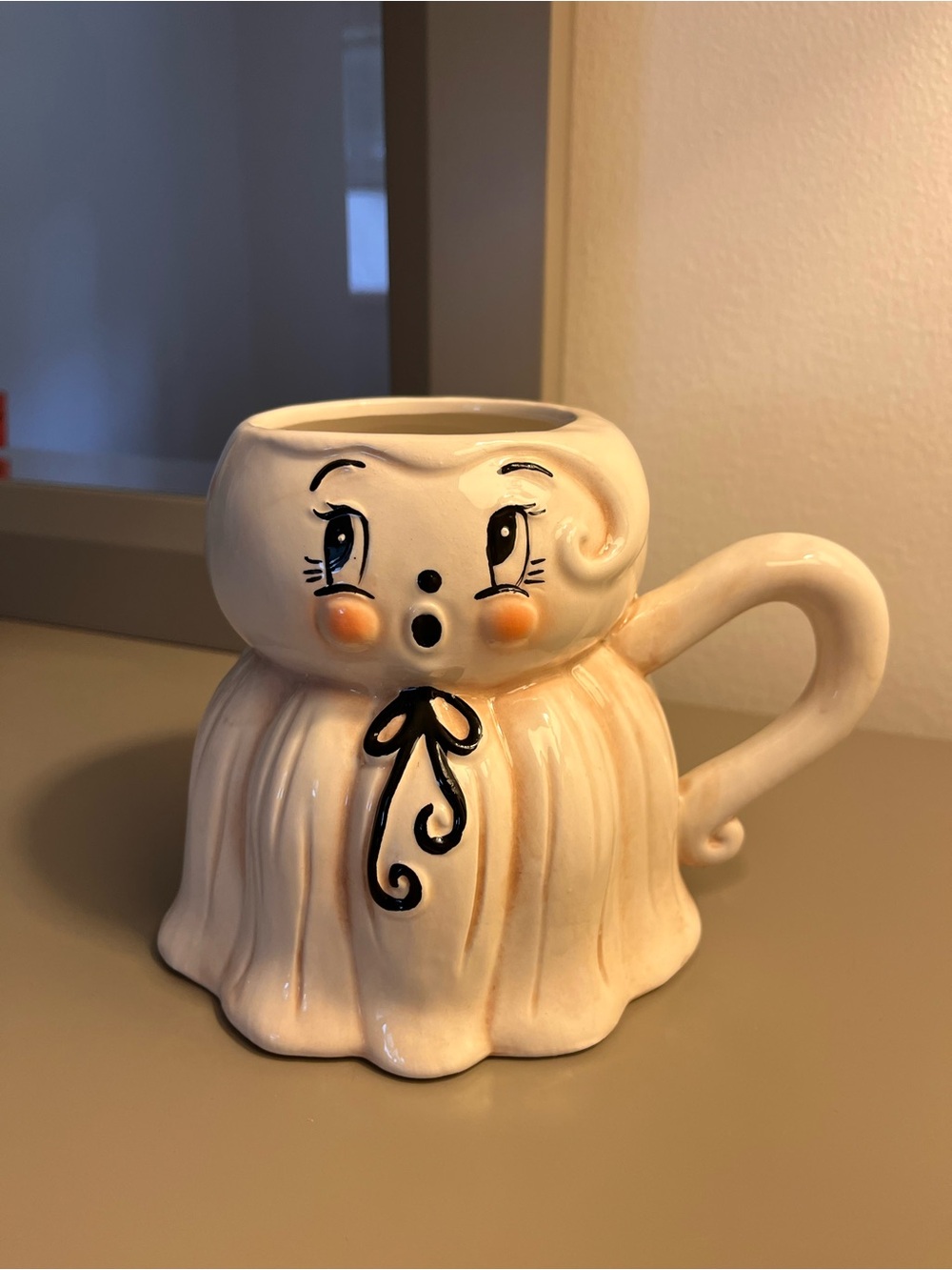 Johanna Parker Halloween Ghost Mug Bow Ribbon Ceramic 2026